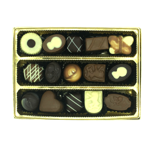 15-Piece Assorted Chocolate Box (undecorated) Alcohol Free