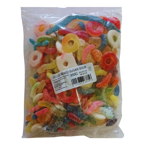 Yummy Gummy Jellies Mixed Sugar Sour 850g