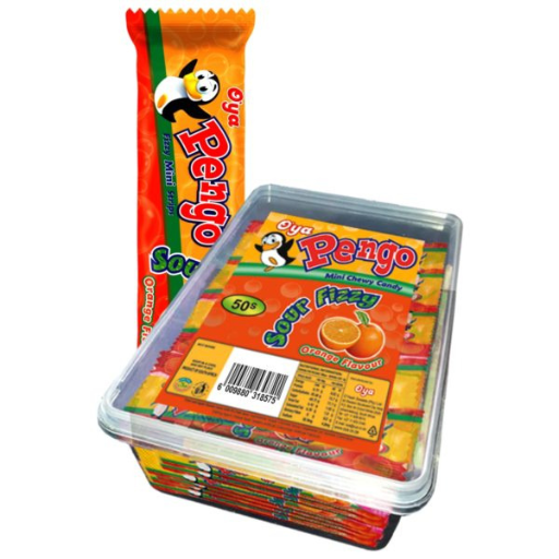 Pengo Mini Sour Fizzy Orange Tub 50's