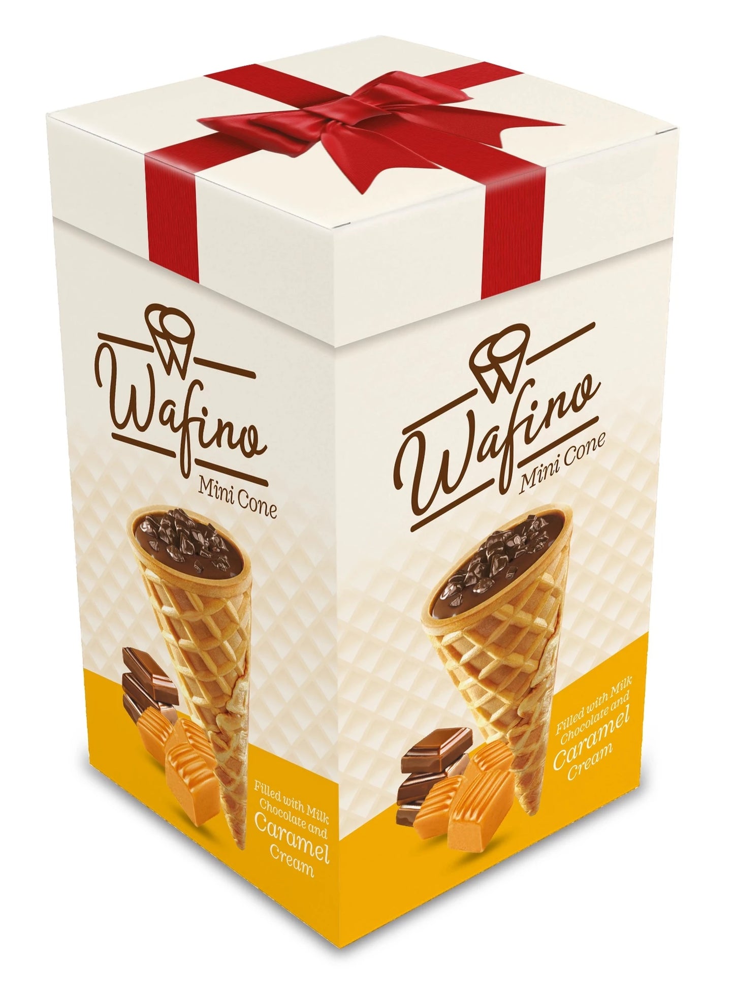 Wafino Mini Cones 18's - Milk Chocolate & Caramel Cream