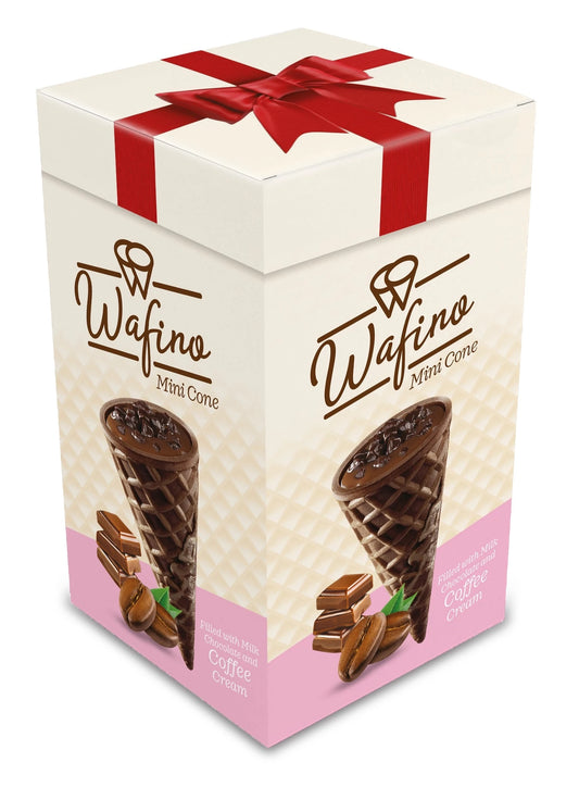 Wafino Mini Cones 18's - Milk Chocolate & Coffee Cream