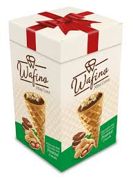 Wafino Mini Cones 18's - Milk Chocolate & Peanut Cream